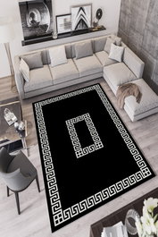 Conceptum Alfombra de Pasillo Negra 80 x 150 cm